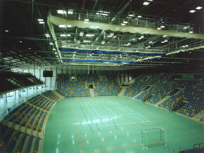 Ballsporthalle Frankfurt Fraport Arena Spielfeld Innenraum